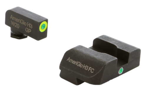 AmeriGlo GL301 i-Dot Sight  Set for Glock  Green Tritium LumiGreen Outline Front Sight-Green Tritium Rear Sight