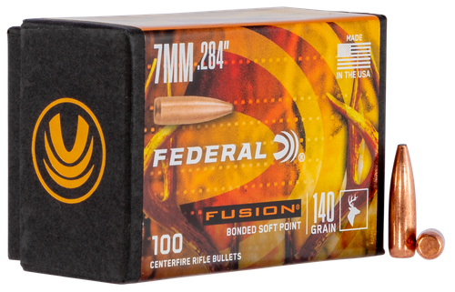 Federal FB284F1 Fusion Component  7mm .284 140 gr Fusion Soft Point 100 Per Box/ 4 Case
