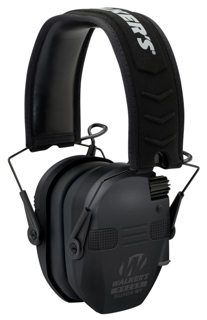 Walker's GWPRSEQMBT Razor Slim Electronic Muff 23 dB Over the Head Black Polymer