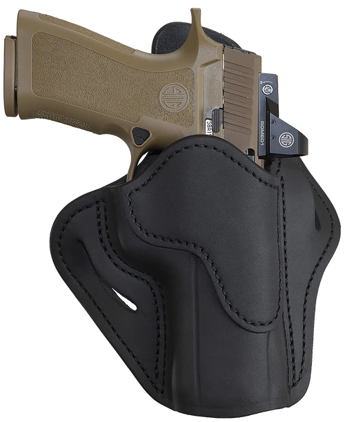 1791 Gunleather ORBH24SBLR BH2.4 Optic Ready OWB 2.4 Stealth Black Leather Belt Slide Fits Walther PPQ/Sig P320/Springfield XD-M