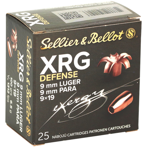 Sellier & Bellot SB9XA XRG Defense 9mmLuger 100gr Solid Copper Hollow Point 25 Per Box/40 Case