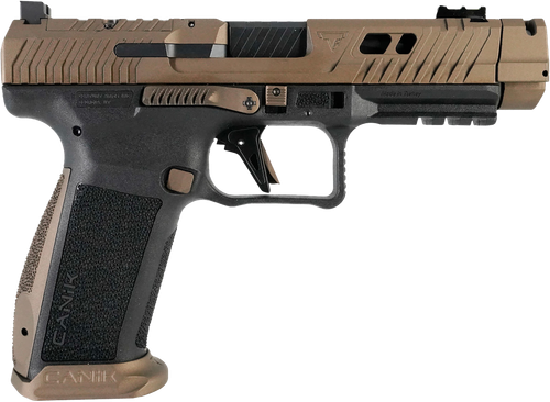 Canik HG7864N TTI Combat Full Size Frame 9mm Luger 10+1 4.60" Black Nitride Fluted/Ported Barrel, Burnt Bronze Cerakote Optic Cut/Serrated Steel Slide, Black Polymer Frame w/Picatinny Rail