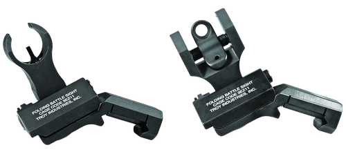 Troy Ind SSIG45SHRBT00 45 Degree BattleSight Set- HK Front & Round Rear  Black Hardcoat Anodized