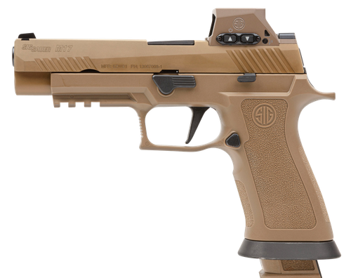 Sig Sauer M17X9RX M17X w/Optic Full Size Frame 9mm Luger 21+1 4.70" Black Barrel, Coyote PVD Optic Ready/Serrated Stainless Steel Slide & Polymer Frame w/Beavertail & Picatinny Rail, Sig ROMEOM17