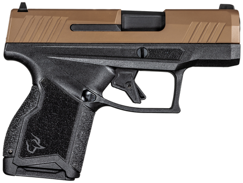 Taurus 1GX4M93E GX4 Micro-Compact 9mm Luger Caliber with 3.06" Barrel, 11+1 Capacity, Black Finish Frame, Serrated Coyote Cerakote Steel Slide &  Interchangeable Backstrap Grip Includes 2 Mags
