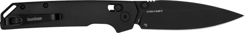 Kershaw 2038BLK Iridium  3.40" Folding Spear Point Plain Satin/Stonewashed D2 Steel Blade/ Gray Anodized Aluminum Handle Includes Pocket Clip