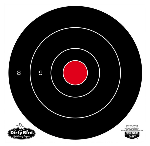 Birchwood Casey 35825 Dirty Bird  8" Bullseye Tagboard Hanging Black/White 25 Per Pkg
