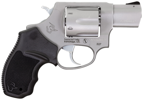 Taurus 232729 327  Small Frame 327 Federal Mag 6rd 2" Matte Stainless Steel Barrel, Cylinder & Frame, Black Finger Groove Rubber Grip, Hammer Safety