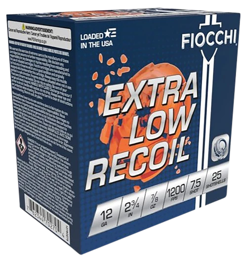 Fiocchi 1278OZ75 Exacta Target Low Recoil Trainer 12Gauge 2.75" 7/8oz 7.5Shot 25 Per Box/10 Case