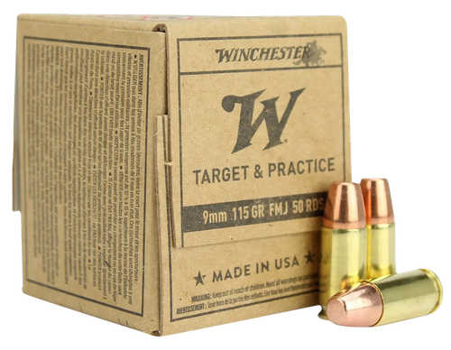 Winchester Ammo SG9W50 USA  9mmLuger 115gr Full Metal Jacket 50 Per Box/20 Case