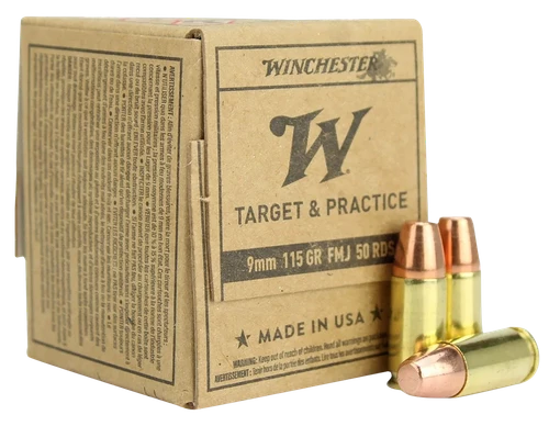 Winchester Ammo SG9W50 USA  9mmLuger 115gr Full Metal Jacket 50 Per Box/20 Case