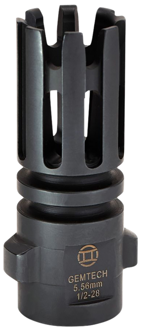 Gemtech 12145 Quickmounts Flash Hider Black Steel with 1/2"-28 tpi Threads & 2.40" OAL for 5.56x45mm NATO AR-Platform
