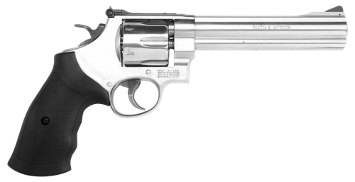 Smith & Wesson 12462 Model 610  N-Frame 10mm Auto/40 S&W 6 Shot 6.50" Stainless Steel Barrel, Cylinder & Frame, Black Finger Grooved Grip, Internal Lock Safety, Exposed Hammer