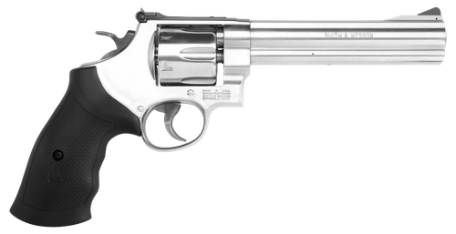 Smith & Wesson 12462 Model 610  N-Frame 10mm Auto/40 S&W 6 Shot 6.50" Stainless Steel Barrel, Cylinder & Frame, Black Finger Grooved Grip, Internal Lock Safety, Exposed Hammer
