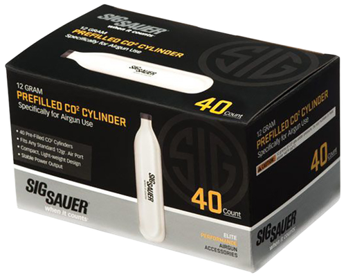 Sig Sauer Airguns AC1240 CO2 Cylinders Cartridges, 12 Grams, 40 Per Box