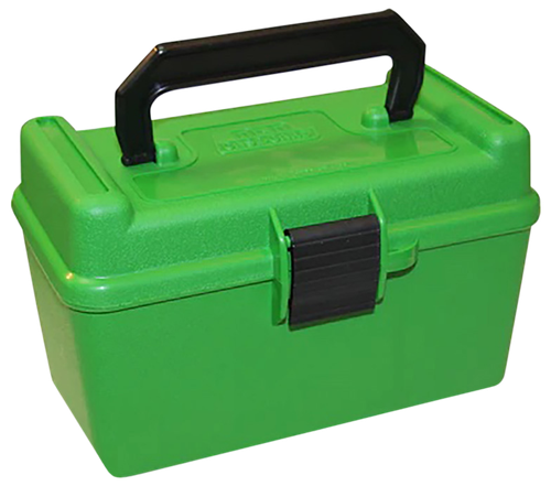 MTM Case-Gard H50RMAG10 Deluxe Ammo Box  300 Win Mag/7mm Rem Green Polypropylene 50rd