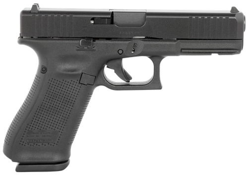 Glock PV1750203 G17 V Standard Frame 9mm Luger 17+1 4.49" Black GMB Barrel, Black nDLC Steel Serrated Slide  Black Polymer Frame w/Accessory Rail, Textured Polymer Grip,  Ambidextrous