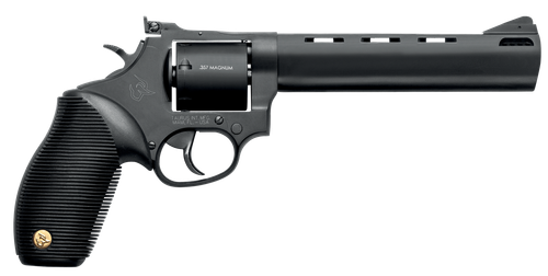 Taurus 2-692061 692  Medium 38 Special +P/357 Mag/9mm Luger 7 Shot 6.50" Matte Black Vent Rib Barrel, Cylinder & Frame, Black Ribber Grip, Transfer Bar Safety, Exposed Hammer, 2 Cylinders