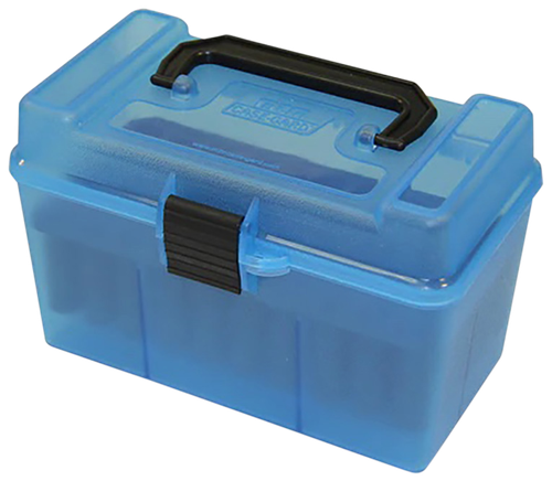 MTM Case-Gard H50RL24 Deluxe Ammo Box  Multi Clear Blue Polypropylene 50rd