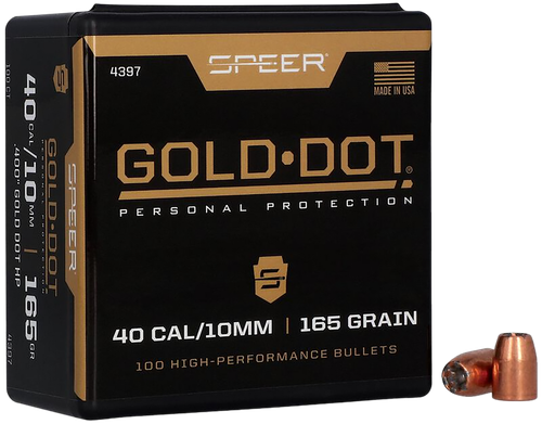 Speer 4397 Gold Dot Personal Protection 40 Caliber .400 165 GR Hollow Point 100 Box