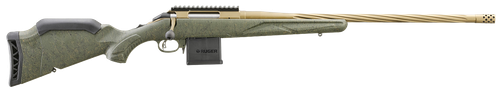 Ruger 46939 American II Predator Full Size 223 Rem 10+1 22" Burnt Bronze Cerakote Spiral Fluted Threaded Barrel & Alloy Steel Receiver w/Picatinny Rail, Green Splatter Adj LOP Synthetic Stock
