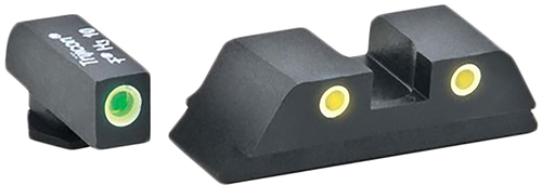 AmeriGlo GL5115 Classic Tritium Sight Set for Glock  Green Tritium White Outline Front Sight-Yellow Tritium White Outline Rear Sight