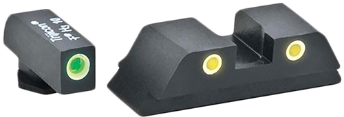AmeriGlo GL5115 Classic Tritium Sight Set for Glock  Green Tritium White Outline Front Sight-Yellow Tritium White Outline Rear Sight