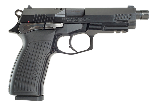 Bersa TPR9MX TPRX  Full Size Frame 9mm Luger 17+1, 4.25" Black Steel Threaded Barrel, Matte Black Serrated Steel Slide & Aluminum Frame w/Picatinny Rail, Ambidextrous