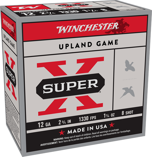 Winchester Ammo X128 Super X Heavy Game Load High Brass 12Gauge 2.75" 1 1/4oz 8Shot 25 Per Box/10 Case