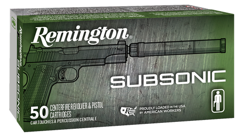 Remington Ammunition 28428 Subsonic  45ACP 230gr Flat Nose Enclosed Base 50 Per Box/10 Case