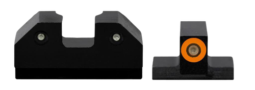 XS Sights CKR002P6N R3D Night Sights- Canik  Black | Green Tritium Orange  Outline Front Sight Green Tritium  Rear Sight
