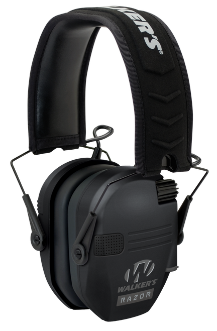 Walker's GWPRSEM Razor Slim Electronic Muff 23 dB Over the Head Black Polymer