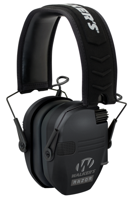 Walker's GWPRSEM Razor Slim Electronic Muff 23 dB Over the Head Black Polymer