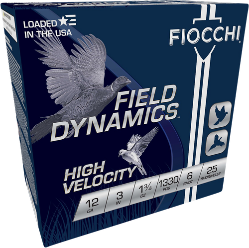 Fiocchi 123HV6 Field Dynamics High Velocity 12Gauge 3" 1 3/4oz 6Shot 25 Per Box/10 Case