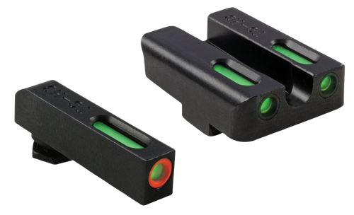 TruGlo TG13GL1PC TFX Pro  Black | Green Tritium & Fiber Optic Orange Outline Front Sight Green Tritium & Fiber Optic Rear Sight