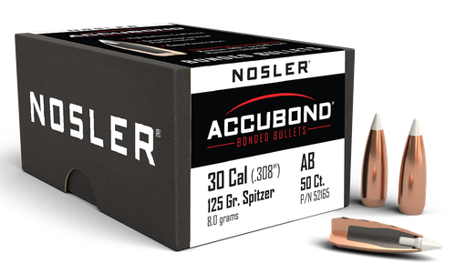Nosler 52165 AccuBond  30Cal 125gr Spitzer Point 50/Box