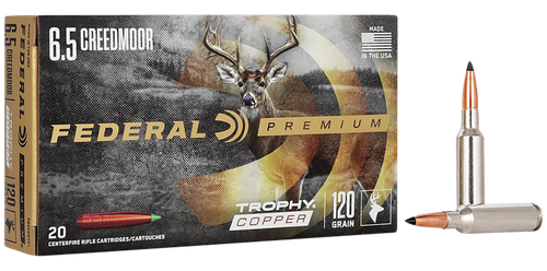 Federal P65CRDTC1 Premium  6.5Creedmoor 120gr Trophy Copper 20 Per Box/10 Case