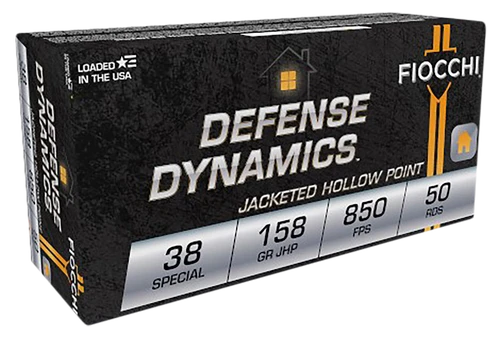 Fiocchi 38B Defense Dynamics  38Special 158gr Jacketed Hollow Point 50 Per Box/20 Case