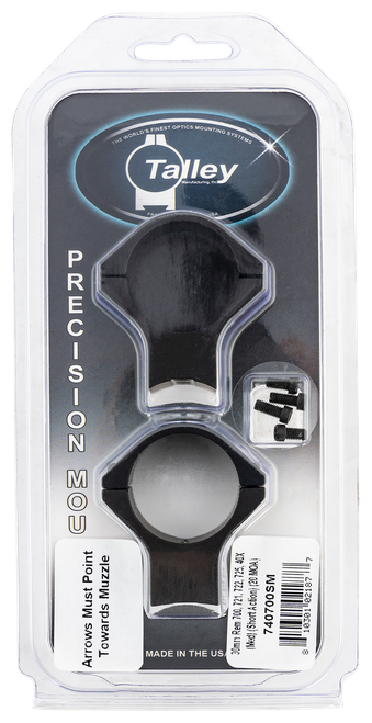 Talley 740700SM Scope Mount/Ring Combo  Black Anodized Aluminum 30mm Tube Remington 700/721/722/725/40X Medium Rings Short Action 20 MOA