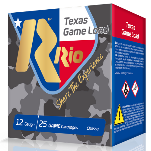 Rio Ammunition TGHV366TX Texas Game Load High Velocity 12Gauge 2.75" 1 1/4oz 6Shot 25 Per Box/10 Case