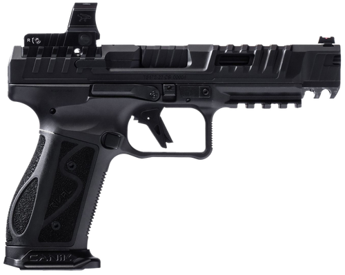 Canik HG7607N SFx Rival-S Full Size Frame 9mm Luger 18+1, 5" Black Steel Barrel, Dark Side Optic Ready/Serrated w/Ports Steel Slide, Steel Frame w/Picatinny Rail, MeCanik MO2 Red Dot, Ambidextrous