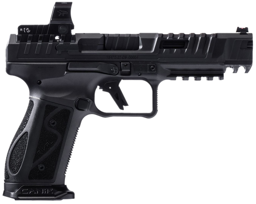 Canik HG7607N SFx Rival-S Full Size Frame 9mm Luger 18+1, 5" Black Steel Barrel, Dark Side Optic Ready/Serrated w/Ports Steel Slide, Steel Frame w/Picatinny Rail, MeCanik MO2 Red Dot, Ambidextrous