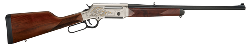 Henry H014D223 Long Ranger Deluxe Full Size 223 Rem/5.56x45mm NATO 5+1 20" Blued Steel Barrel, Engraved Nickel-Plated w/24K Gold Inlay Steel Receiver, American Walnut Stock Right Hand