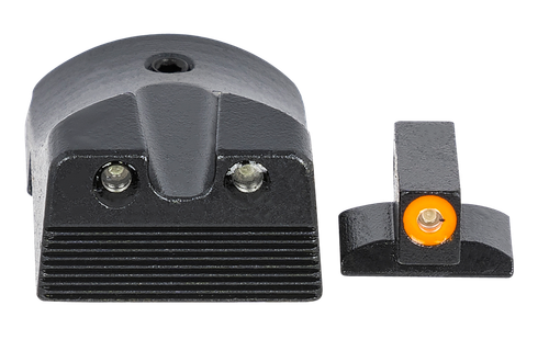Meprolight USA 412183131 Hyper-Bright  Green Tritium Orange Outline Front Sight-Green Tritium Black Outline Rear Sight Kimber 1911 Slant