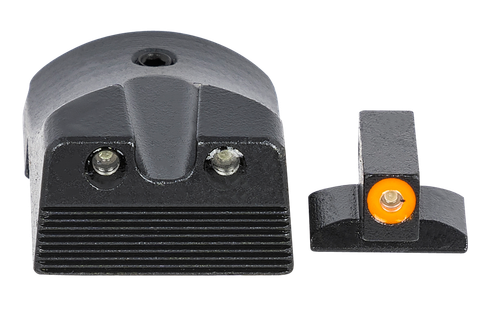 Meprolight USA 412183131 Hyper-Bright  Green Tritium Orange Outline Front Sight-Green Tritium Black Outline Rear Sight Kimber 1911 Slant