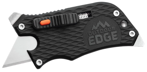 Outdoor Edge SWK30C SlideWinder  3.50" Long, Plain Utility Blade, Black GNR/SS Handle, Screwdriver, Bottle Opener