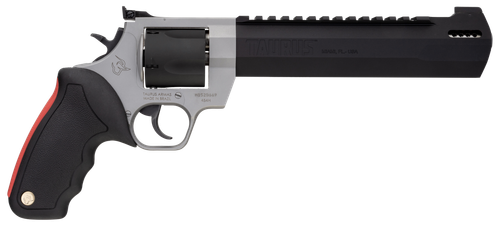 Taurus 2454085RH Raging Hunter  454 Casull 5rd 8.37" Matte Black Oxide Cylinder & Barrel Matte Stainless Steel Frame Black Rubber with Integrated Red Cushion Insert Grip