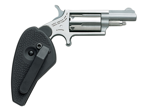 North American Arms 22MHG Mini-Revolver  22 WMR 5 Shot 1.63" Stainless Steel Barrel, Frame & Cylinder, Black Synthetic Holster Grip, Exposed Hammer