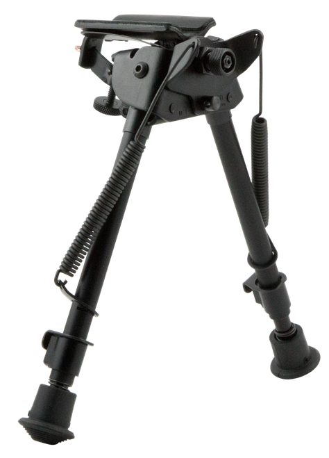 Harris Bipods LMS Swivel L Swivel Stud, 9-13", Black Steel/Aluminum, Notched Legs, Rubber Feet