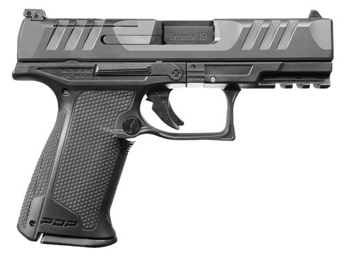 Walther Arms 2842734 PDP F-Series 9mm Luger 15+1 4" Black Steel Barrel, Black Optic Ready/Serrated Slide, Black Polymer Frame w/Picatinny Rail, Black Performance Duty Texture Grips, Ambidextrous
